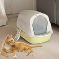 thumbnail image 1 of Caja de arena para gatos con tapa Bandeja de arena para gatos Inodoro para gatos cerrado y cubierto Caja de arena para gatos grande para gatos de Amarillo Yinane Bandeja de arena para gatos, 1 of 8