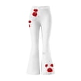 thumbnail image 7 of Women's Flare Yoga Pants Stretch Elastic Waist Floral Printed Long Palazzo Lounge Bell Bottoms Daily Trousers, 7 of 7