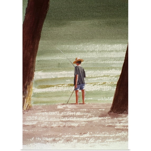 Great BIG Canvas | Rolled Lincoln Seligman Poster Print entitled Henry Fishing, 1990