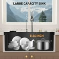 thumbnail image 7 of Waterfall Kitchen Sink, Single Bowl Drop in Kitchen Sink with Pull-Out Faucet and Multiple Accessories (31.5×18.1×8.7 inch)-Gray, 7 of 7
