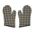 thumbnail image 3 of VHC Brands Cotton Oven Mitt Set of 2, Heat Resistant, Baking Glove Pot Holder, Kitchen Mitts, Black Check Collection, 12.5x8, Country Black, 3 of 3