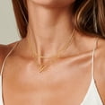 thumbnail image 3 of Gold Layered Necklaces for Women, 14K Dainty Gold Chain Necklace Women Trendy Cuban Link Paperclip Chain Toggle Clasp Necklace Fashion Chunky Jewelry for Women, 3 of 6