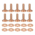 thumbnail image 1 of Unique Bargains 10 Set 10x3.3x14mm Solid Copper Rivets and Burrs Leather Fastener, Copper Tone, 1 of 5