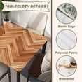 thumbnail image 4 of Square Fitted Card Tablecloth Wood Grain Table Cloth Cover with Elastic Edge Wooden Parquet Tablecloths Waterproof Cloths for Indoor Outdoor Decoration, Fit for 36"x36" Tables, Style-14, 4 of 4