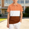 thumbnail image 2 of akafmk Boys School Uniform Shirts Short Sleeve Collared Shirt Colorblock Breathable Athletic Shirt Casual Summer Tops, 5-15Y, 2 of 7