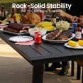 thumbnail image 5 of Crestlive Products 82" Outdoor Aluminum Patio Dining Table for 6-8 People with Umbrella Hole, Weather Resistant Outdoor Dining Table for Backyard, Patio, Garden, Black, 5 of 7