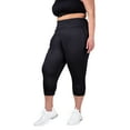 thumbnail image 4 of INERZIA 2 Pack Womens Plus Size Cropped Joggers with Pockets Capri Length Plus Size Sweatpants For Women Black and Black 2X, 4 of 5