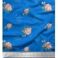 thumbnail image 1 of Soimoi Poly Georgette Fabric Stripe,Leaves & Rose Floral Print Fabric by the Yard 42 Inch Wide, 1 of 3