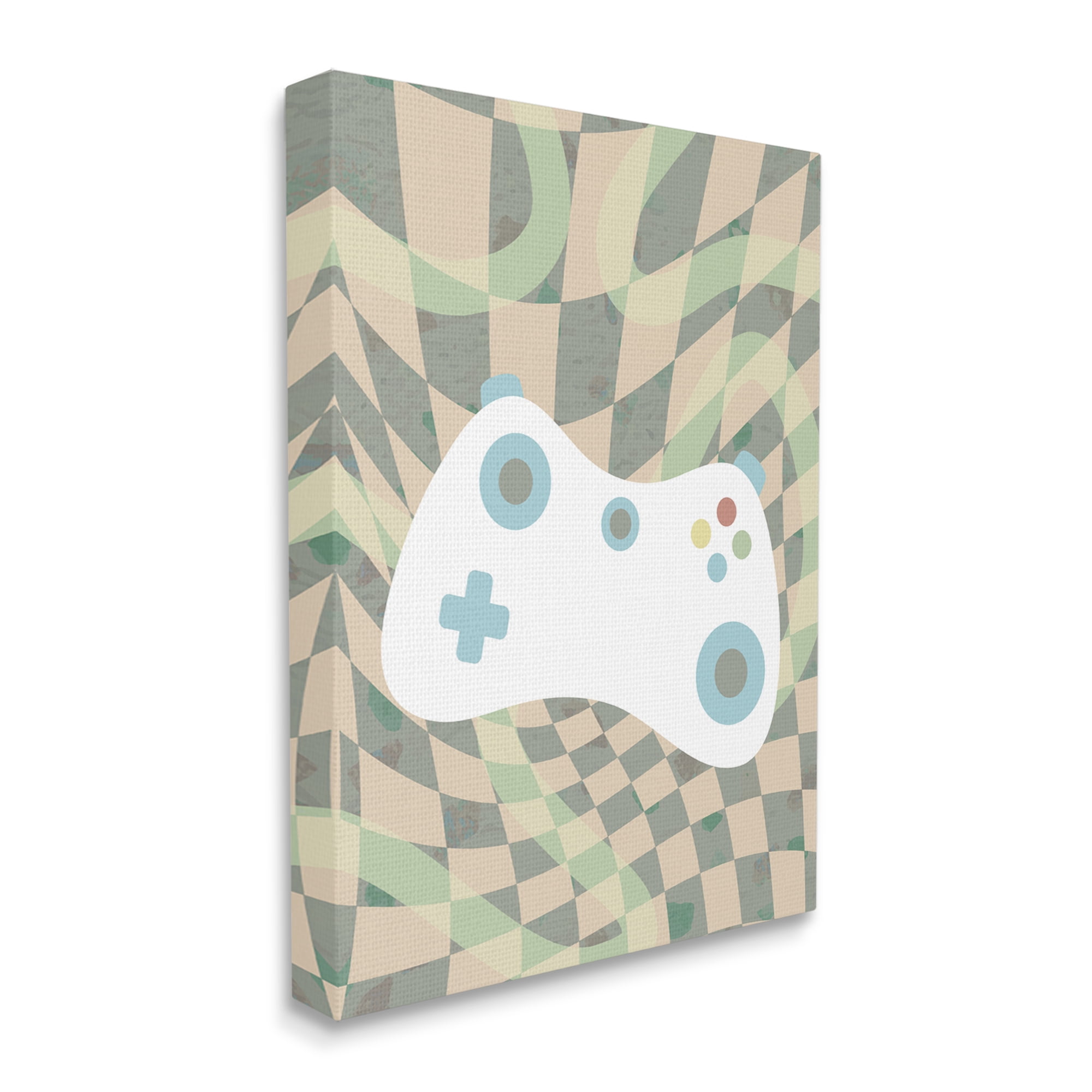 Stupell Industries Checkered Game Controller Beauty & Fashion Painting Gallery Wrapped Canvas Print Wall Art, 30 x 40