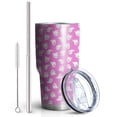 thumbnail image 2 of 30oz Cute Halloween Ghosts Pattern Tumblers Stainless Steel Tumbler with Lid and Straw,Vacuum Insulated Double Wall Travel Tumbler Cups Mug with Cleaning Brush for Coffee,Tea, 2 of 7