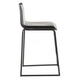 thumbnail image 3 of LumiSource 26" Modern Black Counter Stools with Faux Leather Seat - Set of 2, 3 of 5