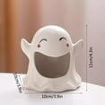 thumbnail image 3 of Holloyiver Halloween Ghost Candle Holder, Ceramic Ghost Decor Candle Stick, Cute Ghost Shape Candlestick Holder for Bedroom Living Room Table Halloween Centerpiece Decorations, 3 of 8