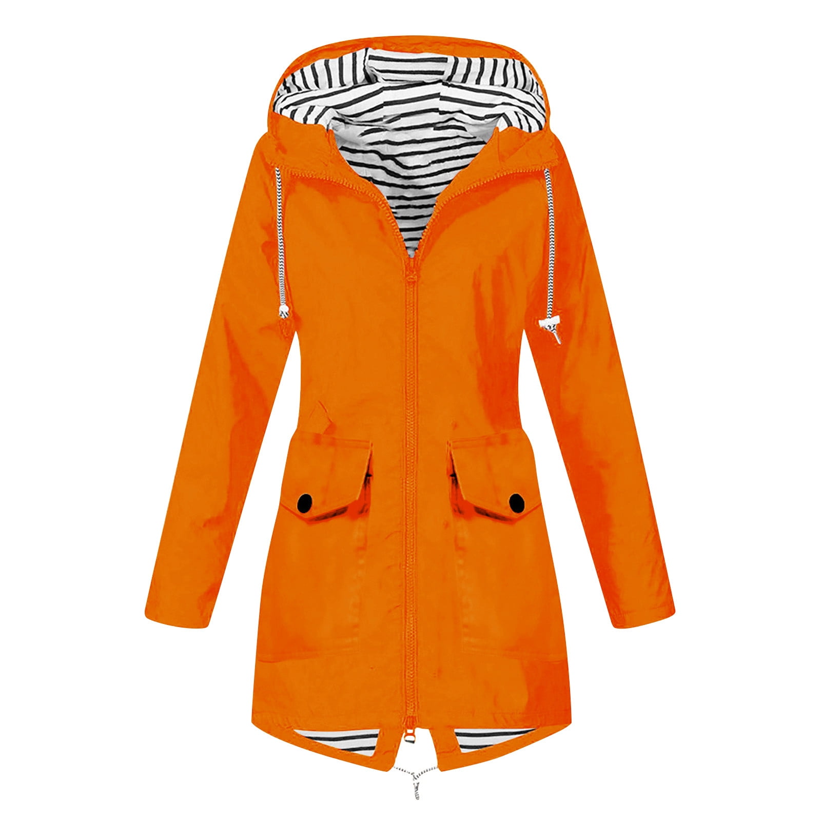 Orange raincoat womens sale