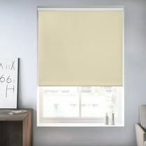 Chicology Cream Textured Cordless Blackout Privacy Vinyl Roller Shade 70.25 in. W x 64 in. H