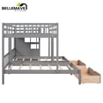thumbnail image 5 of Bellemave Triple Bunk Bed with Stairs for 3, Wood Full over Twin & Twin 3 Bunk Bed with 6 Storage Drawers, Triple Bunk Bed for Teens Adults (Gray), 5 of 10