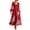 Wine, variant on Women's Fall Floral Printed Maxi Dress V Neck Lantern Long Sleeve Boho Dresses for Wedding Guest Beach Vacation
