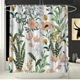 thumbnail image 2 of Wildflower Botanical Shower Curtain for Bathroom Decor Floral Flower Plant Green Leaves Bathroom Accessories 72x72in, 2 of 7