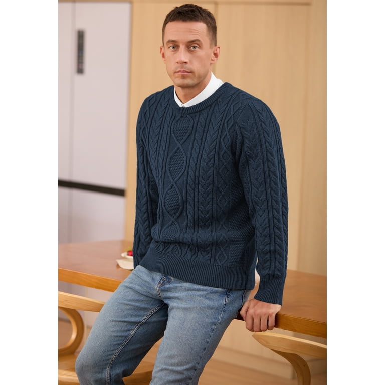 QDG Men's Cable Knit Pullover Sweater photo 3