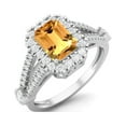 thumbnail image 2 of 7X5 MM Octagon Shape Citrine 925 Sterling Silver Solitaire Split Shank Valentines Day Gifts Ring, 2 of 3