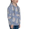 thumbnail image 3 of Fotbe Cute Fat Cat Pattern Youth Pullover Hooded Sweatshirt, Boys Hoodie, Kangaroo Pocket Hoodie for Kids Girls -Small, 3 of 6