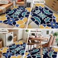 thumbnail image 6 of Morocco Floral Pattern Area&nbsp;Rug 4x6ft Vintage Tribal Ethnic Blue Yellow Green Flower Non-Slip&nbsp;Washable Square&nbsp;Rugs Soft Felt Indoor Floor Mat for Bedroom Kitchen Living Room Bathroom, 6 of 9