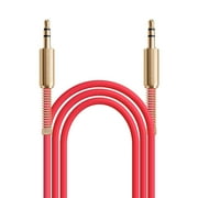 2-Pack JacobsParts 3ft Aux Cable 3.5mm 1/8" Male to Male Stereo Auxiliary Audio Cord (Red)