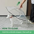 thumbnail image 3 of Enjoying Dog Umbrella for Small Dogs, Clear Dog Umbrella Leash, Rainproof Waterproof, Doggy Walking Umbrella with Metal Chain, Pet Outdoor Rain Gear, 3 of 10