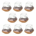 thumbnail image 7 of Uxcell 8 Pack Chair Leg Floor Protectors 0.78"-1" Silicone Cups Square Felt Furniture Pads Transparent Brown, 7 of 7