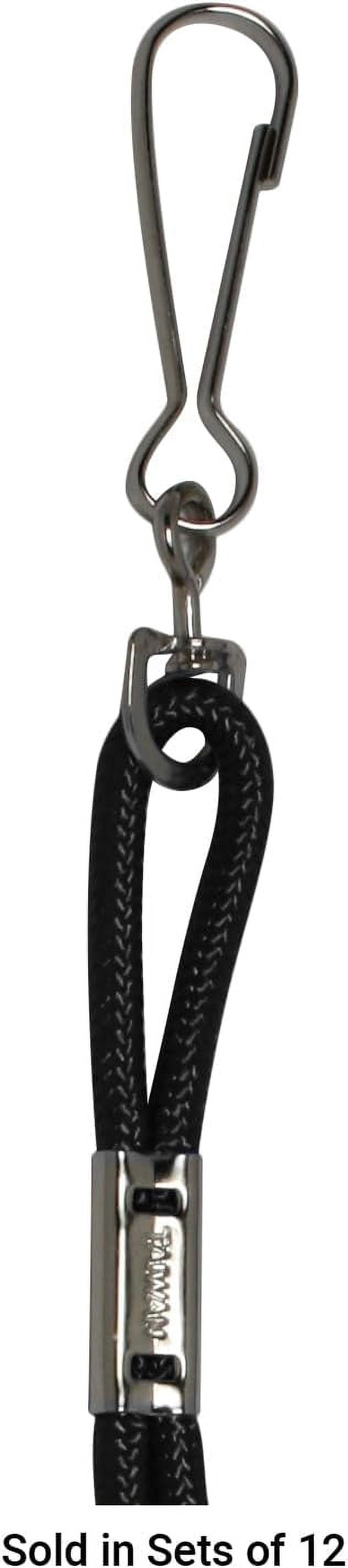 Champion Sports Nylon Lanyards with J-Hook Clip, Black, 22 Inch