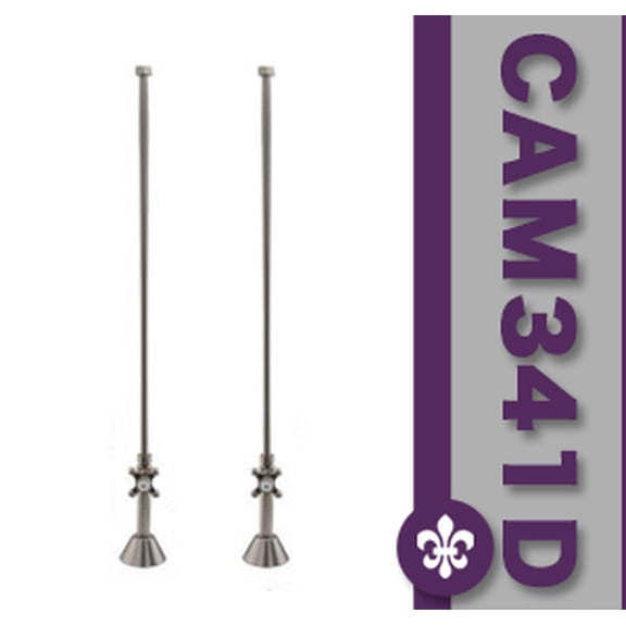 Cambridge Plumbing Inc CAM341D-BN Clawfoot Bathtub Plumbing Deck Mount Supply Lines - Brushed Nickel