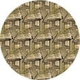 thumbnail image 1 of Ahgly Company Machine Washable Indoor Round Transitional Red Brown Area Rugs, 8' Round, 1 of 7
