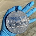 thumbnail image 2 of Mens Huge The Last Supper Iced Micro Pave Flat Pendant Bling Charm Silver Tone Hip Hop Medallion, 2 of 13