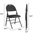 thumbnail image 6 of COSCO Commercial XL Comfort Fabric Padded Metal Folding Chair, Triple Braced, Black, 4-Pack, 6 of 7