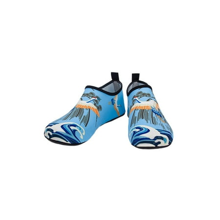 

Colisha Women Men Water Shoes Quick Dry Beach Shoe Barefoot Aqua Socks Summer Comfort Sock Sneakers Rubber Soft Sole Light Blue Crane 5.5-6
