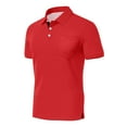 thumbnail image 5 of Men's Polo Shirts Short Sleeve Casual Shirts with Pocket Red XXXXXL, 5 of 5