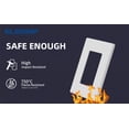 thumbnail image 3 of 1-Gang Screwless Decorative Wall Plate, Unbreakable Thermoplastic Faceplate, UL Listed, 10-Pack, White, 3 of 8