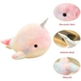 thumbnail image 1 of Juguetes de peluche de almohada, 28 cm, lindo narval de peluche, muñeca suave de pez ballena, lindo juguete de peluche de narval, rendimiento lleno de energía, 1 of 5
