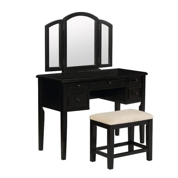 Powell 3 Piece Vanity Mirror And Bench, Vintage Vanity Table With Mirror And Bench