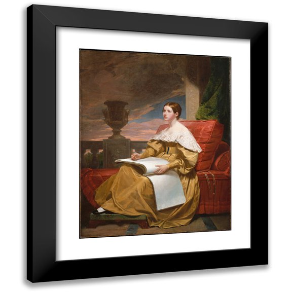 Samuel Finley Breese Morse 12x14 Black Modern Framed Museum Art Print Titled - Susan Walker Morse (The Muse) (ca. 1836-37)