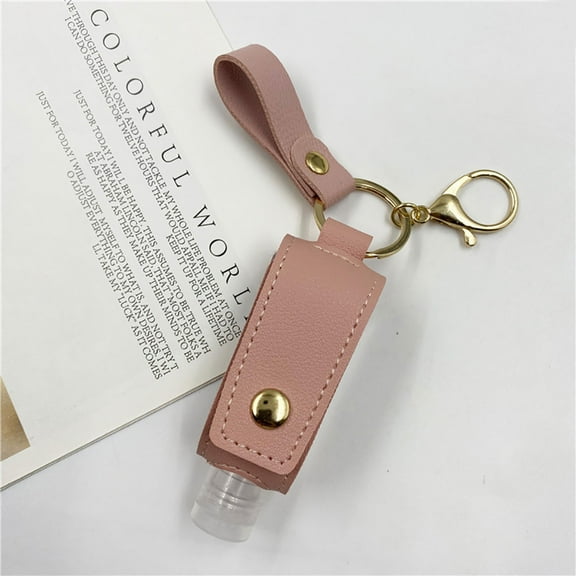 5PCS Refillable 50ml Travel Bottles with Keychain, Leakproof Empty Containers for Toiletries, Lotion, Cosmetics - Clear Plastic, Lightweight & Portable Pink