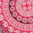 thumbnail image 2 of Red Mandala Tapestry Indian Wall Hanging Decor Bohemian Hippie Queen Bedspread Throw Elephant Tapestries Online, 2 of 3