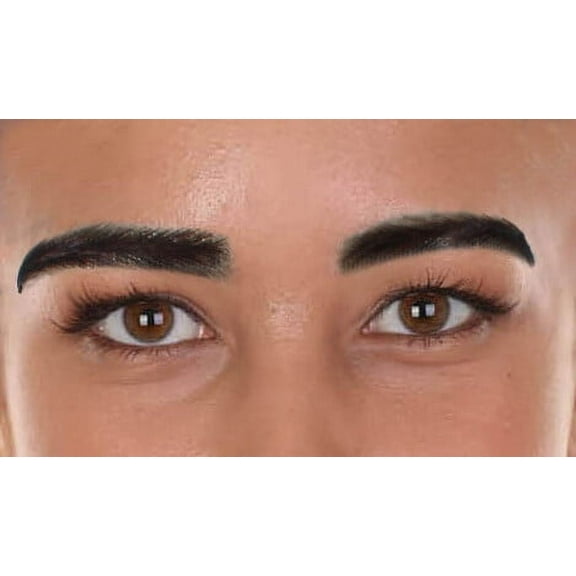 HPO Adult Women's Human Hair Eyebrows  Cosplay Facial Hair | Brown cosplay eyebrows | Party Ready costumes accessories