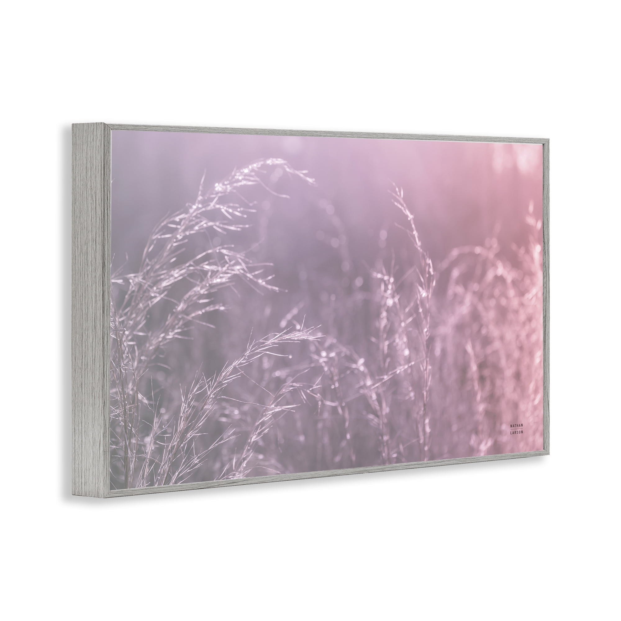 Stupell Industries Pink Meadow at Dawn Gray Framed Giclee Art, design by Nathan Larson