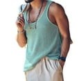 thumbnail image 2 of Summer Tank Top Sleeveless Solid Simple Style Knitted U Neck Sports Loose Shirt Summer Sweater Vest Blouses, 2 of 7