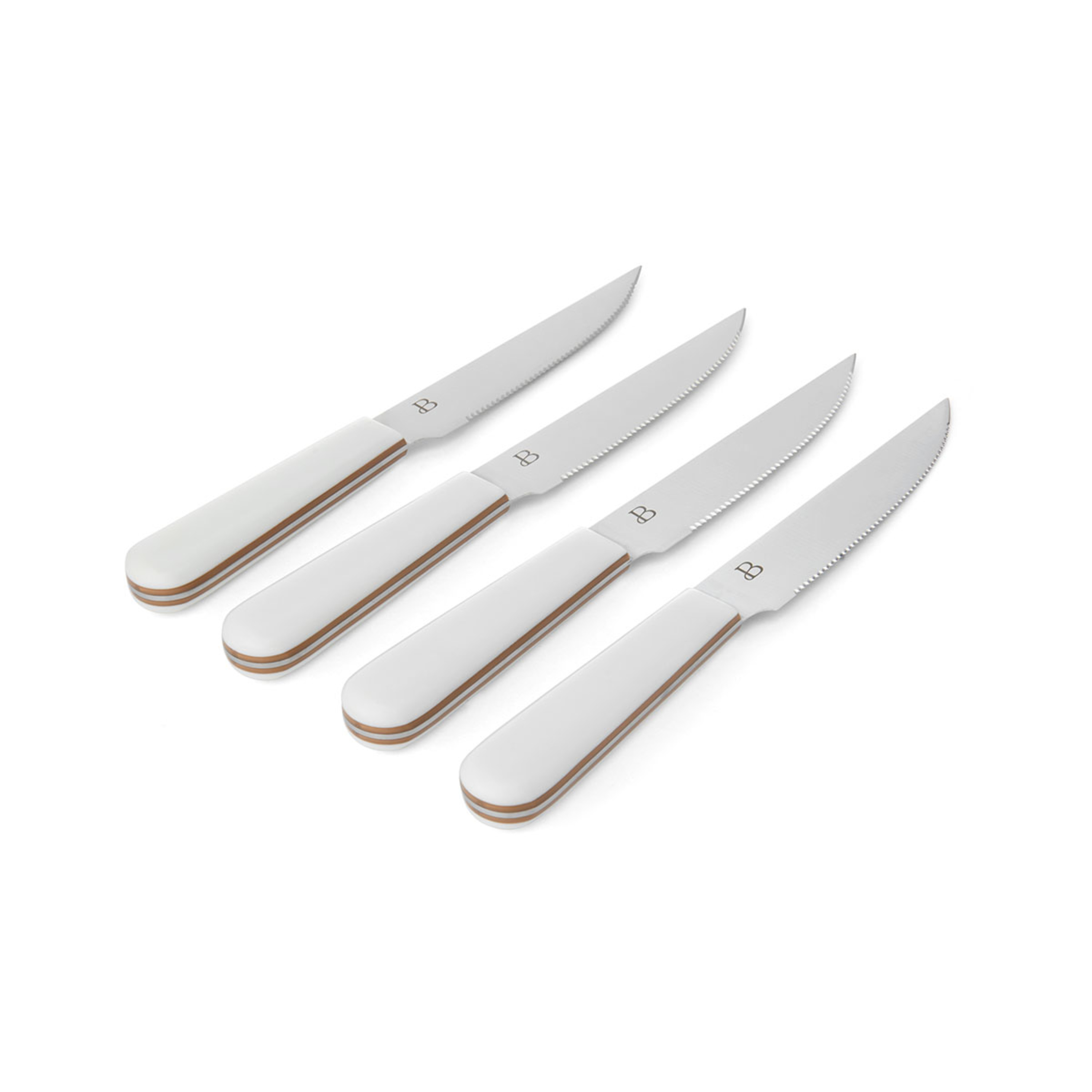 Beautiful 4-piece Forged, Micro-Serrated Kitchen Steak Knife Set in White - image 4 of 6