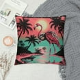 thumbnail image 2 of Autua Flamingo Skull Palm Trees Graphic Decorative Cushion Throw Pillow Cover for Home Couch Sofa - Soft and Durable 1PC 18x18in, 2 of 5