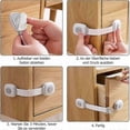 thumbnail image 3 of Bloqueo de seguridad para puertas de bebé, 6 piezas, cierres para cajones y armarios, pestillos de seguridad para refrigerador y armario, protección infantil para el hogar del bebé - Gris, 3 of 5