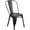 Distressed Black, variant on Bowery Hill 17.25" Contemporary Metal Dining Chair in Mint Green