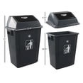 thumbnail image 2 of 4-Pack 13 Gallon Plastic Kitchen Trash Cans with Swing Lid, Durable  Swing Top Garbage Bin for Office, Patio, Restaurant, Garage, 2 of 7