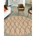 thumbnail image 7 of Unique Loom Outdoor Trellis Collection Area Rug - Links Trellis (4' 1" Round Natural/Brown), 7 of 7